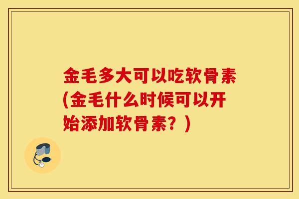 金毛多大可以吃软骨素(金毛什么时候可以开始添加软骨素？)