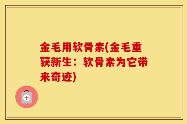 金毛用软骨素(金毛重获新生：软骨素为它带来奇迹)