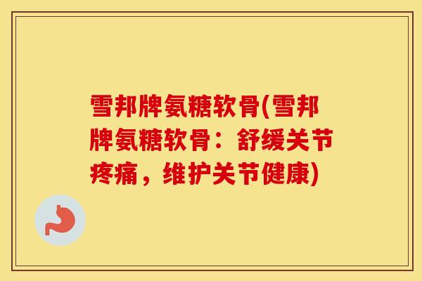 雪邦牌氨糖软骨(雪邦牌氨糖软骨：舒缓关节，维护关节健康)