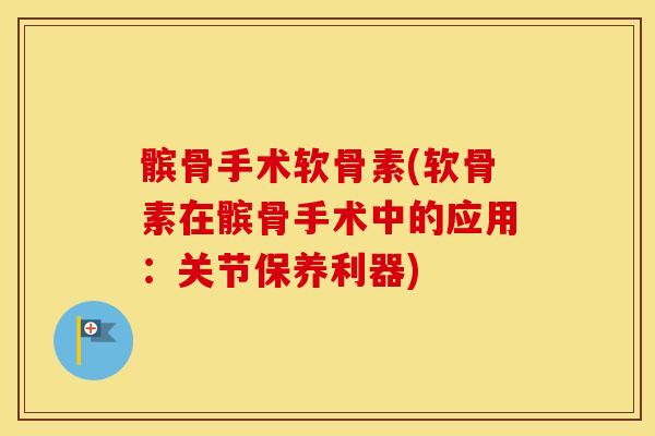 髌骨手术软骨素(软骨素在髌骨手术中的应用：关节保养利器)