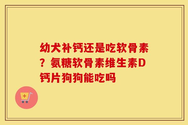 幼犬补钙还是吃软骨素？氨糖软骨素维生素D钙片狗狗能吃吗