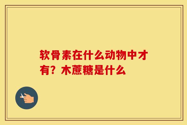 软骨素在什么动物中才有?木蔗糖是什么 软骨素在什么动物中才有?木蔗糖是什么