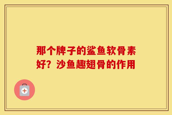 那个牌子的鲨鱼软骨素好？沙鱼趣翅骨的作用