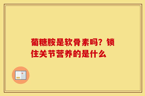 葡糖胺是软骨素吗？锁住关节营养的是什么