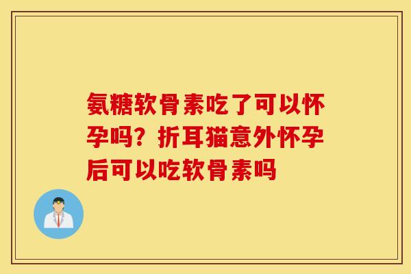 氨糖软骨素吃了可以怀孕吗?折耳猫意外怀孕后可以吃软骨素吗 氨糖软骨素吃了可以怀孕吗?折耳猫意外怀孕后可以吃软骨素吗