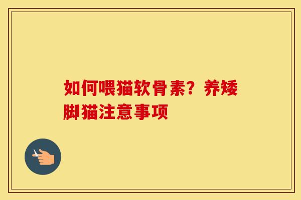 如何喂猫软骨素？养矮脚猫注意事项