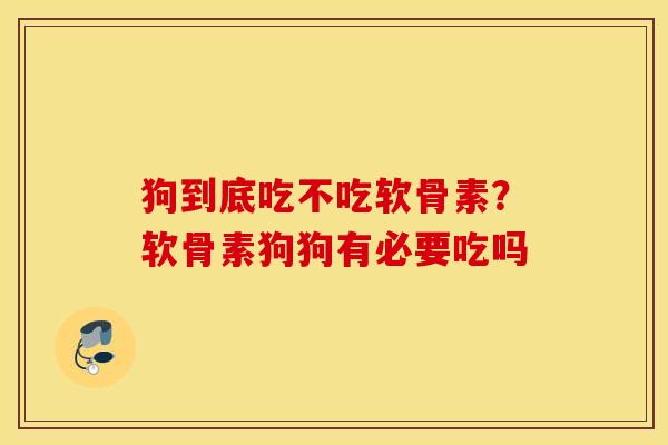 狗到底吃不吃软骨素？软骨素狗狗有必要吃吗