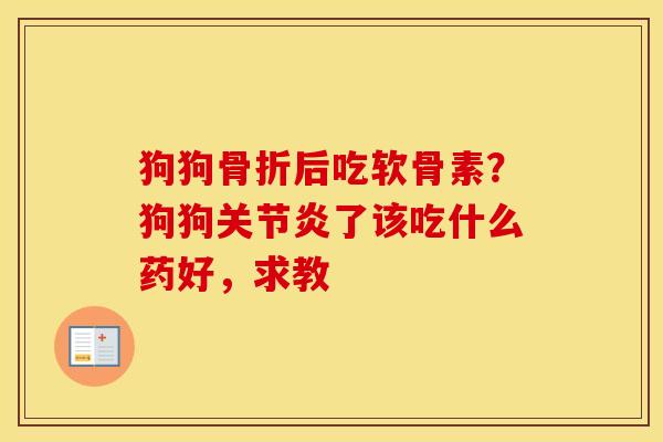 狗狗后吃软骨素?狗狗了该吃什么药好,求教 狗狗后吃软骨素?狗狗了该吃什么药好,求教