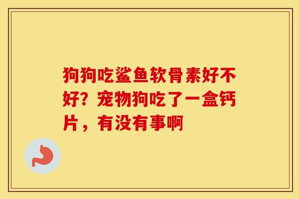狗狗吃鲨鱼软骨素好不好？宠物狗吃了一盒钙片，有没有事啊