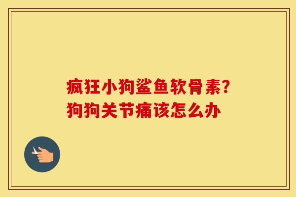 疯狂小狗鲨鱼软骨素?狗狗关节痛该怎么办 疯狂小狗鲨鱼软骨素?狗狗关节痛该怎么办