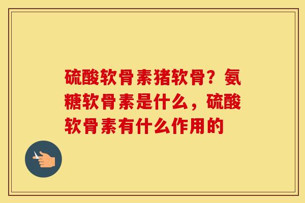 硫酸软骨素猪软骨？氨糖软骨素是什么，硫酸软骨素有什么作用的
