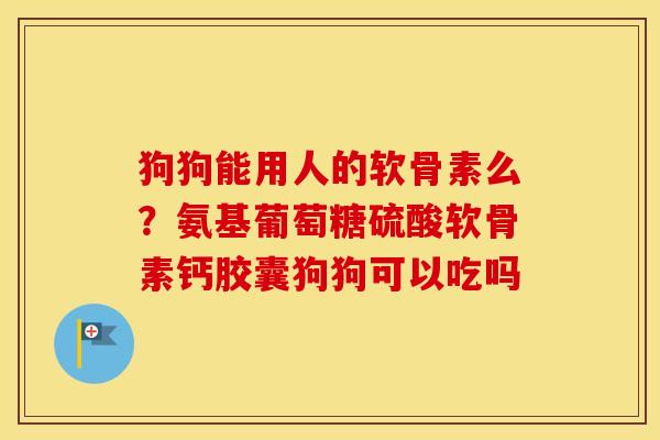 狗狗能用人的软骨素么?氨基葡萄糖硫酸软骨素钙胶囊狗狗可以吃吗 狗狗能用人的软骨素么?氨基葡萄糖硫酸软骨素钙胶囊狗狗可以吃吗