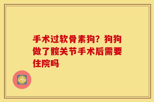 手术过软骨素狗？狗狗做了髋关节手术后需要住院吗