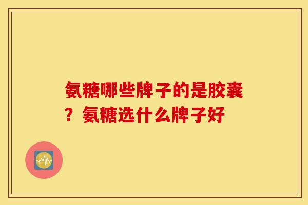 氨糖哪些牌子的是胶囊？氨糖选什么牌子好