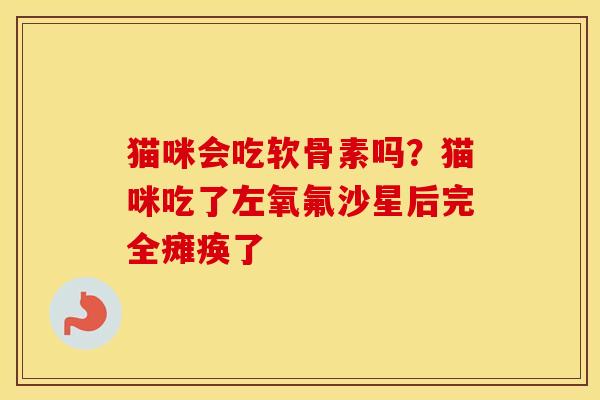 猫咪会吃软骨素吗?猫咪吃了左氧氟沙星后完全瘫痪了 猫咪会吃软骨素吗?猫咪吃了左氧氟沙星后完全瘫痪了