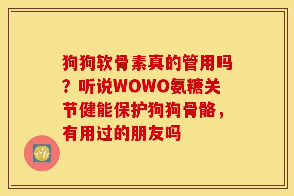 狗狗软骨素真的管用吗?听说WOWO氨糖关节健能保护狗狗骨骼,有用过的朋友吗 狗狗软骨素真的管用吗?听说WOWO氨糖关节健能保护狗狗骨骼,有用过的朋友吗