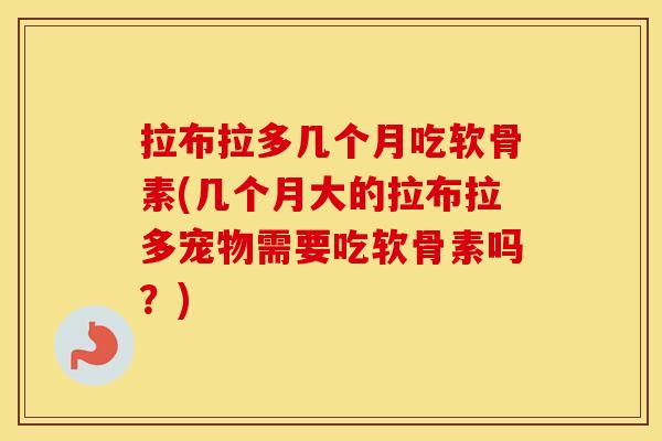 拉布拉多几个月吃软骨素(几个月大的拉布拉多宠物需要吃软骨素吗？)