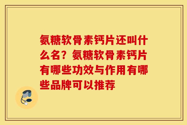 氨糖软骨素钙片还叫什么名？氨糖软骨素钙片有哪些功效与作用有哪些品牌可以推荐
