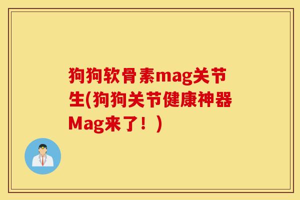 狗狗软骨素mag关节生(狗狗关节健康神器Mag来了！)
