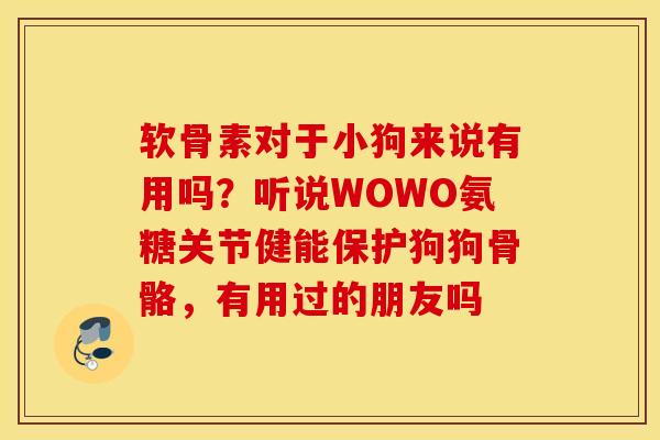 软骨素对于小狗来说有用吗？听说WOWO氨糖关节健能保护狗狗骨骼，有用过的朋友吗