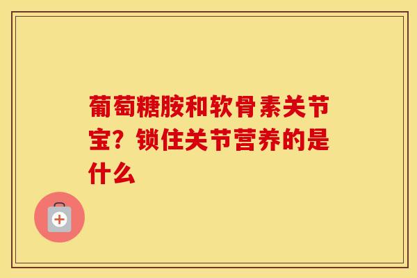 葡萄糖胺和软骨素关节宝?锁住关节营养的是什么 葡萄糖胺和软骨素关节宝?锁住关节营养的是什么