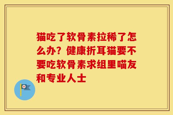 猫吃了软骨素拉稀了怎么办?健康折耳猫要不要吃软骨素求组里喵友和专业人士 猫吃了软骨素拉稀了怎么办?健康折耳猫要不要吃软骨素求组里喵友和专业人士