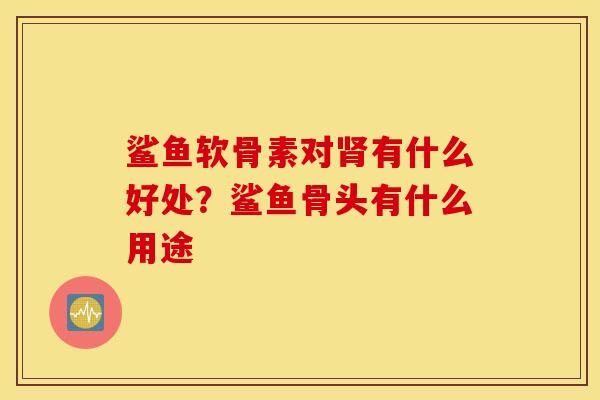 鲨鱼软骨素对有什么好处？鲨鱼骨头有什么用途
