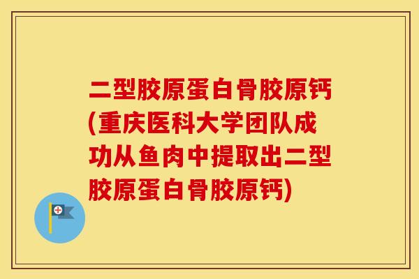 二型胶原蛋白骨胶原钙(重庆医科大学团队成功从鱼肉中提取出二型胶原蛋白骨胶原钙) 二型胶原蛋白骨胶原钙(重庆医科大学团队成功从鱼肉中提取出二型胶原蛋白骨胶原钙)