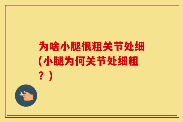 为啥小腿很粗关节处细(小腿为何关节处细粗?) 为啥小腿很粗关节处细(小腿为何关节处细粗?)