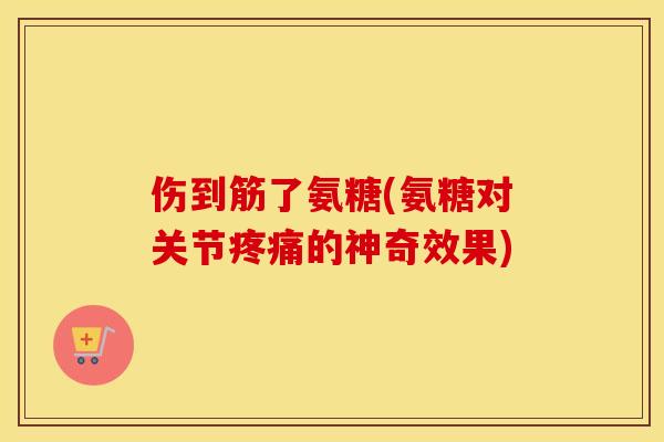 伤到筋了氨糖(氨糖对关节的神奇效果)