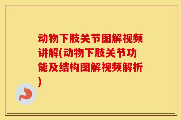 动物下肢关节图解视频讲解(动物下肢关节功能及结构图解视频解析) 动物下肢关节图解视频讲解(动物下肢关节功能及结构图解视频解析)