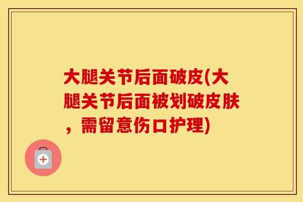 大腿关节后面破皮(大腿关节后面被划破，需留意伤口护理)