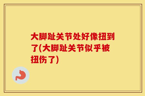 大脚趾关节处好像扭到了(大脚趾关节似乎被扭伤了)