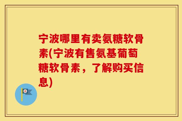 宁波哪里有卖氨糖软骨素(宁波有售氨基葡萄糖软骨素，了解购买信息)