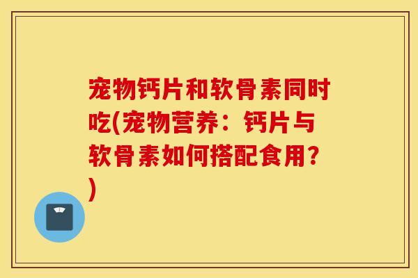 宠物钙片和软骨素同时吃(宠物营养：钙片与软骨素如何搭配食用？)