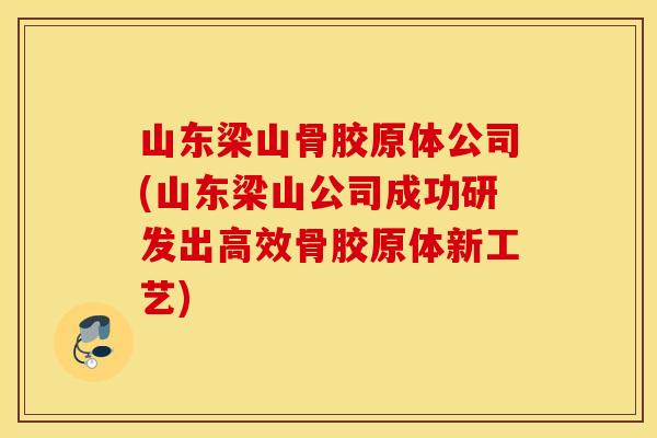 山东梁山骨胶原体公司(山东梁山公司成功研发出高效骨胶原体新工艺) 山东梁山骨胶原体公司(山东梁山公司成功研发出高效骨胶原体新工艺)