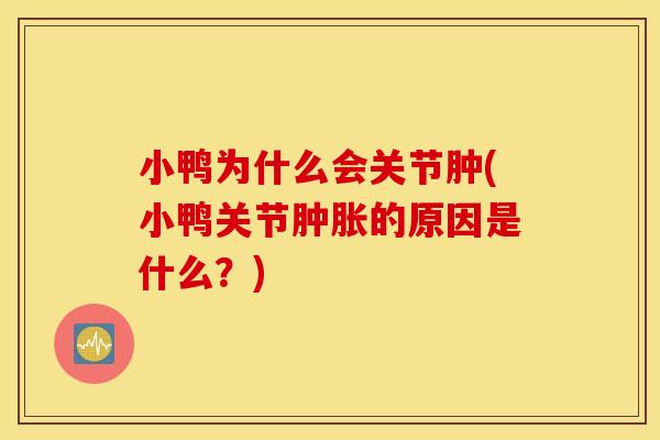 小鸭为什么会关节肿(小鸭关节的原因是什么?) 小鸭为什么会关节肿(小鸭关节的原因是什么?)