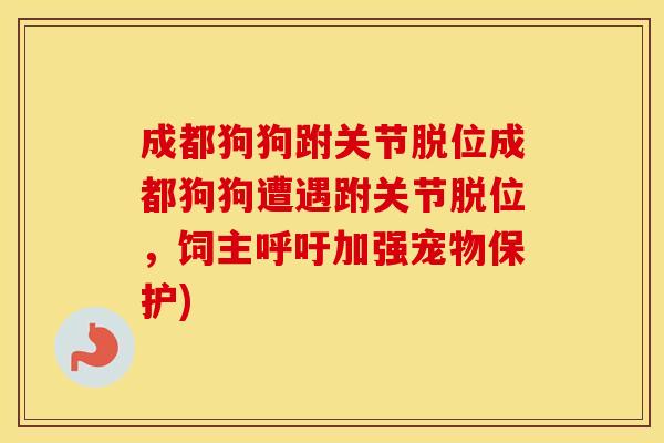 成都狗狗跗关节脱位成都狗狗遭遇跗关节脱位,饲主呼吁加强宠物保护) 成都狗狗跗关节脱位成都狗狗遭遇跗关节脱位,饲主呼吁加强宠物保护)