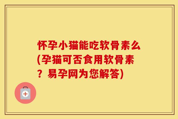 怀孕小猫能吃软骨素么(孕猫可否食用软骨素？易孕网为您解答)