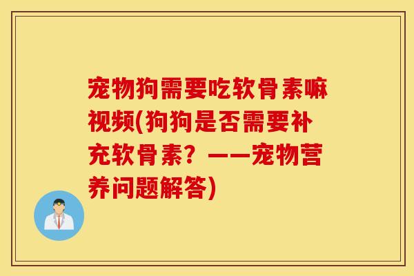 宠物狗需要吃软骨素嘛视频(狗狗是否需要补充软骨素?——宠物营养问题解答) 宠物狗需要吃软骨素嘛视频(狗狗是否需要补充软骨素?——宠物营养问题解答)