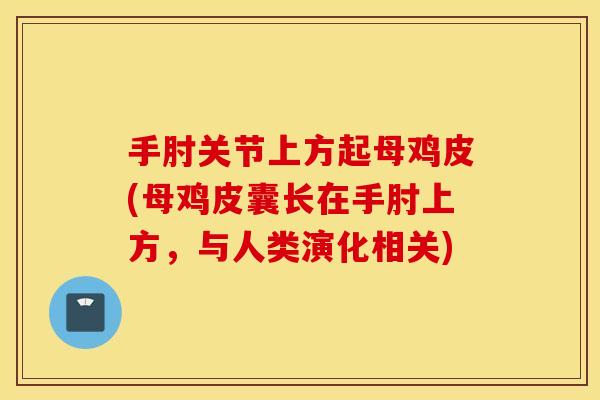 手肘关节上方起母鸡皮(母鸡皮囊长在手肘上方，与人类演化相关)