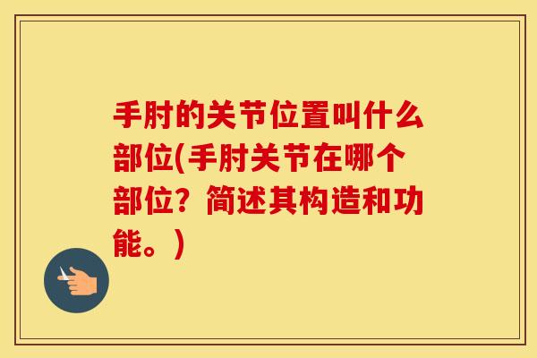 手肘的关节位置叫什么部位(手肘关节在哪个部位?简述其构造和功能。) 手肘的关节位置叫什么部位(手肘关节在哪个部位?简述其构造和功能。)