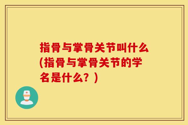 指骨与掌骨关节叫什么(指骨与掌骨关节的学名是什么?) 指骨与掌骨关节叫什么(指骨与掌骨关节的学名是什么?)