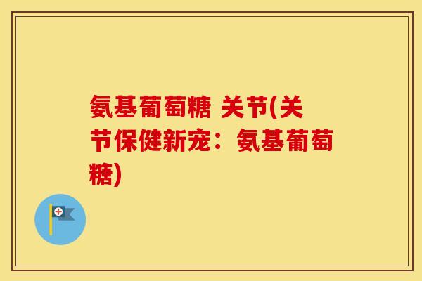 氨基葡萄糖 关节(关节保健新宠：氨基葡萄糖)
