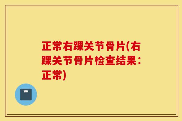 正常右踝关节骨片(右踝关节骨片检查结果:正常) 正常右踝关节骨片(右踝关节骨片检查结果:正常)