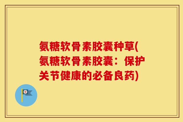 氨糖软骨素胶囊种草(氨糖软骨素胶囊:保护关节健康的必备良药) 氨糖软骨素胶囊种草(氨糖软骨素胶囊:保护关节健康的必备良药)