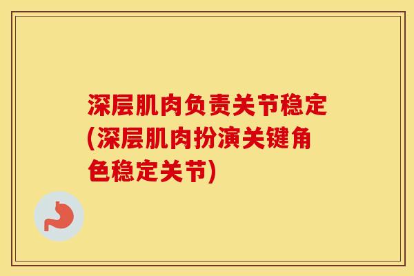 深层肌肉负责关节稳定(深层肌肉扮演关键角色稳定关节) 深层肌肉负责关节稳定(深层肌肉扮演关键角色稳定关节)