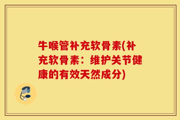 牛喉管补充软骨素(补充软骨素：维护关节健康的有效天然成分)