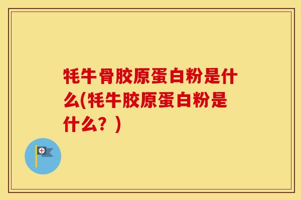 牦牛骨胶原蛋白粉是什么(牦牛胶原蛋白粉是什么？)