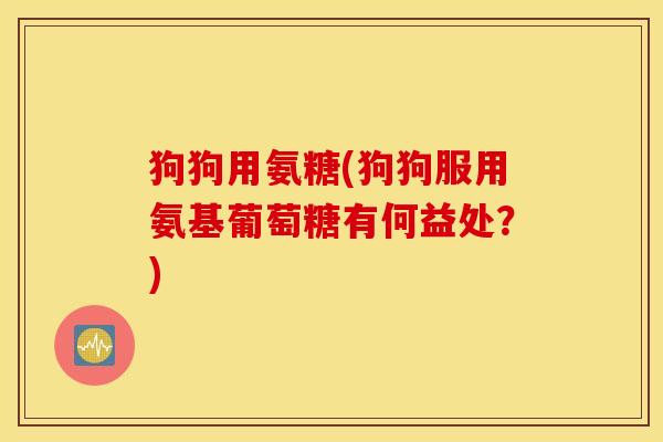 狗狗用氨糖(狗狗服用氨基葡萄糖有何益处?) 狗狗用氨糖(狗狗服用氨基葡萄糖有何益处?)